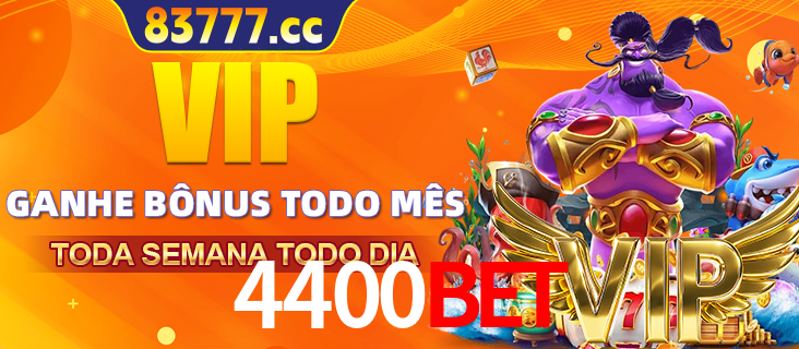 Banner promocional do 4400BET oferecendo 100% de recompensas adicionais contínuas para quem fizer o login diário (Daily sign-in), com um mascote de coelho.