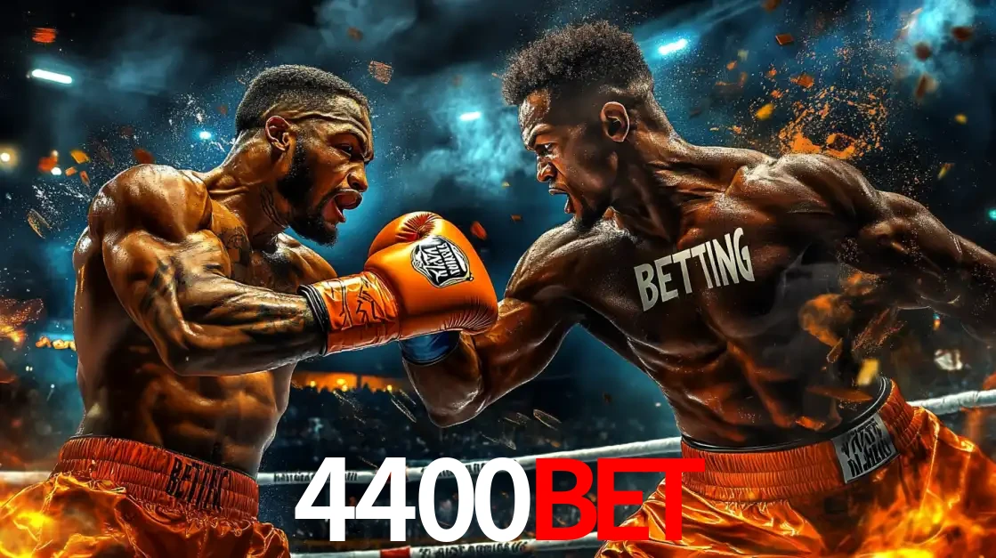 Dois boxeadores em uma luta intensa e explosiva, representando a adrenalina e as oportunidades de apostas em esportes de combate disponíveis na plataforma 4400BET.