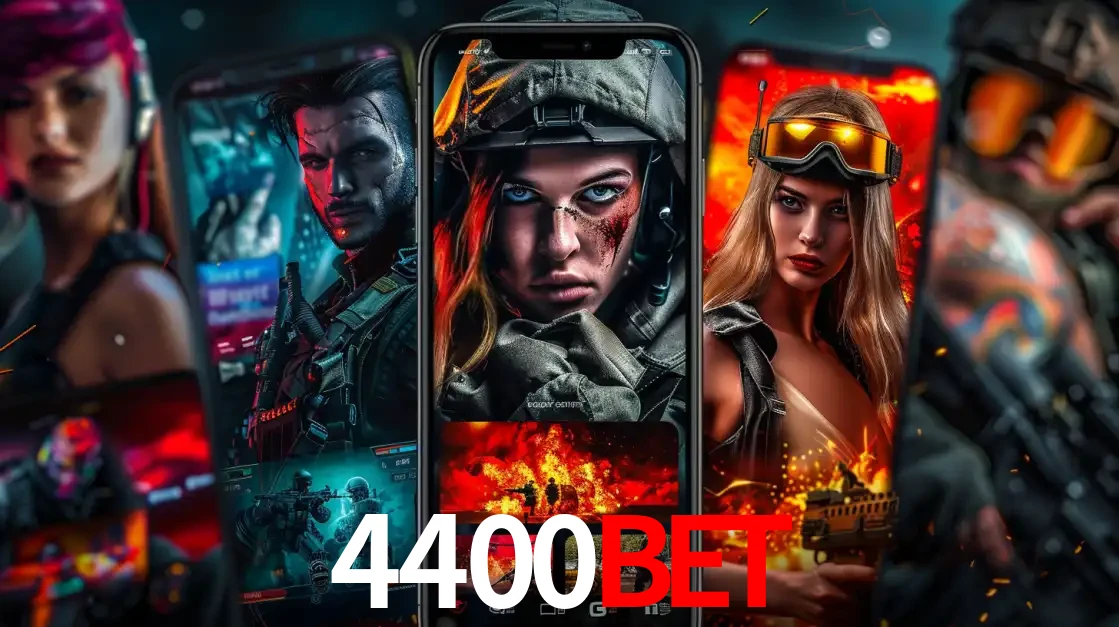 Montagem de telas de celular mostrando diversos personagens, masculinos e femininos, de um jogo de tiro, ilustrando a diversidade de equipes de e-sports para apostar no 4400BET.